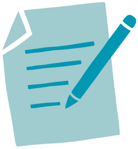 Icon: a sheet of paper with a pen